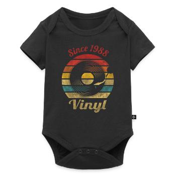 Depuis 1988 Vinyl Retro Vintage Music - Body à manches courtes Premium Bébé - noir - Devant