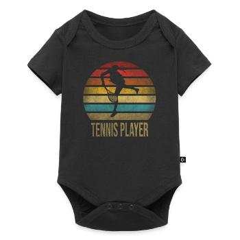 Tennis Player Let's Play Serve Served Sunset - Baby Premium short-sleeve bodysuit - black - Front