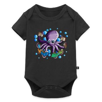 Book Books Octopus Octopus Read Books Fans - Baby Premium short-sleeve bodysuit - black - Front