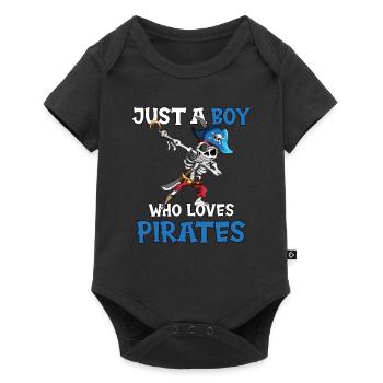 Juste un garçon qui aime Pirates Boy Birthday - Body à manches courtes Premium Bébé - noir - Devant