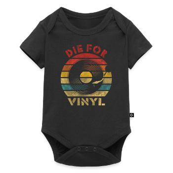 Le pour Vinyle Rétro Vintage Music - Body à manches courtes Premium Bébé - noir - Devant