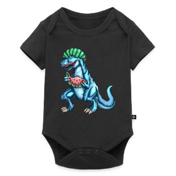 Tyrannosaurus Rex loves watermelon fruit outfit - Baby Premium short-sleeve bodysuit - black - Front