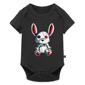 Rabbit Heart Halloween Scary Rabbit Stuffed Animal Design - Baby Premium short-sleeve bodysuit - black - Front