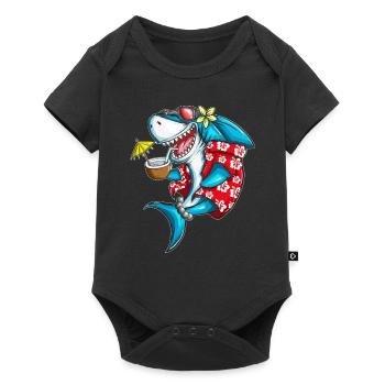 drôle requin vacances plage requin mer fan - Body à manches courtes Premium Bébé - noir - Devant