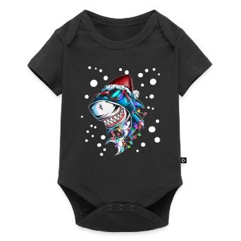 Shark Christmas Outfit Sunglasses Christmas Hat - Baby Premium short-sleeve bodysuit - black - Front