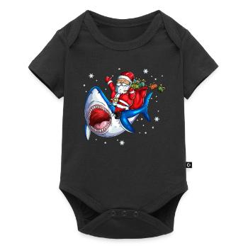 Père Noël avec Shark Bring Gifts X Mas Shark - Body à manches courtes Premium Bébé - noir - Devant