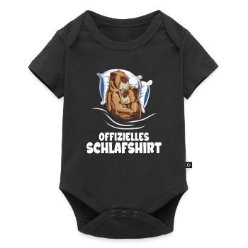 Erdmännchen Schlafshirt Schlafoutfit Nachthemd - Baby Premium Kurzarmbody - Schwarz - Vorne