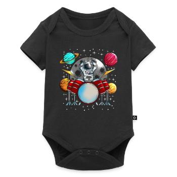 Musicien, Batteur, Planète spatiale, Cosmonaute - Body à manches courtes Premium Bébé - noir - Devant