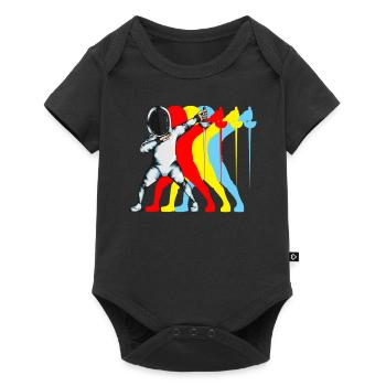 Fechten Degenfechten Fechtkünstler Dab Fechtoutfit - Baby Premium Kurzarmbody - Schwarz - Vorne