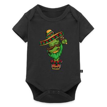 Maracas Mexico Desert Cactus Poncho Cinco de Mayo - Baby Premium short-sleeve bodysuit - black - Front