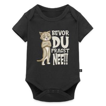 Katzenoutfit bevor du fragst nee faule Katze Kater - Baby Premium Kurzarmbody - Schwarz - Vorne