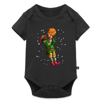 Basketball Weihnachtself spielt Basketballgeschenk - Baby Premium Kurzarmbody - Schwarz - Vorne