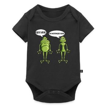 Lustiges Forsch Frösche Quark Magerquark Wortwitz - Baby Premium Kurzarmbody - Schwarz - Vorne