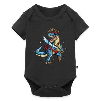 Pirate Dino T-Rex Pirate Outfit Eye Patch Sabre - Body à manches courtes Premium Bébé - noir - Devant