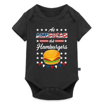 As American As Hamburgers 4th of July USA - Body à manches courtes Premium Bébé - noir - Devant