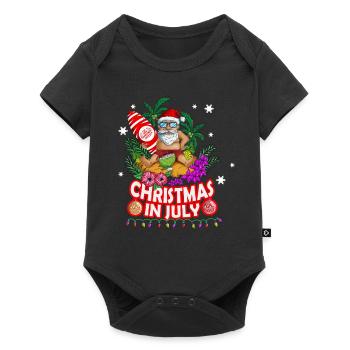 Christmas on Santa Claus beach goes on holiday - Baby Premium short-sleeve bodysuit - black - Front