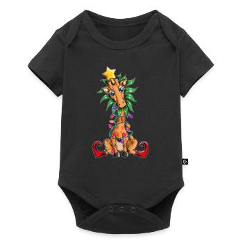 Giraffe Christmas Tree Light Chain Elf Shoes - Baby Premium short-sleeve bodysuit - black - Front
