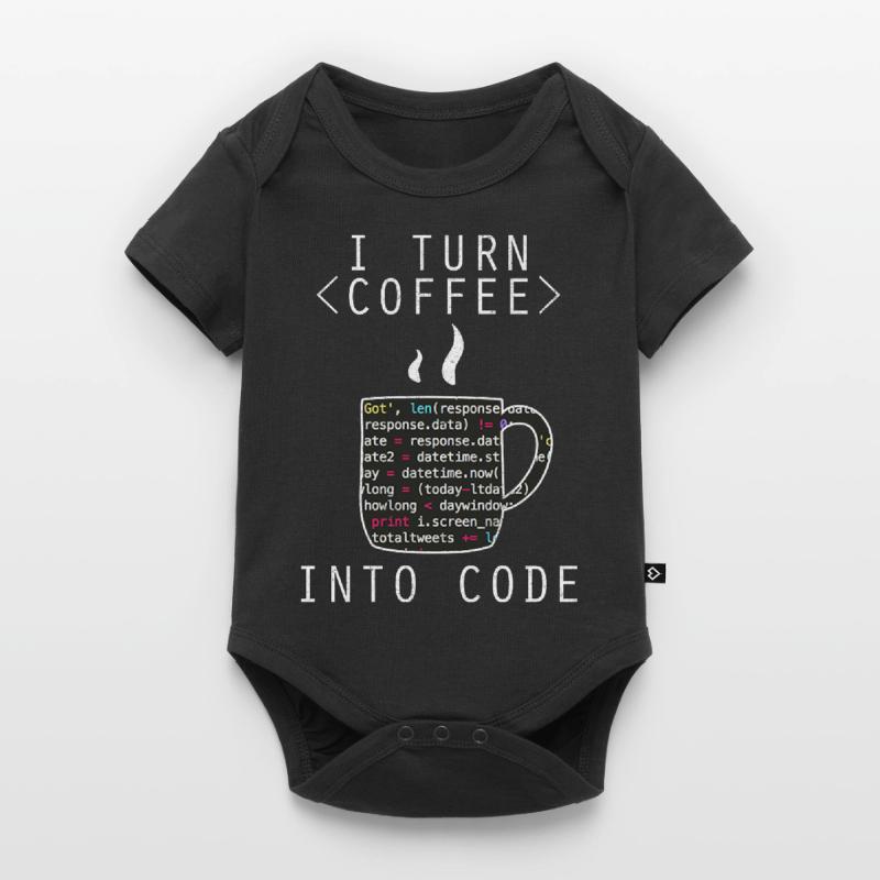 I Turn Coffee Into Code Programmer Encoder Baby Premium short-sleeve bodysuit