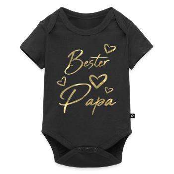 Bester Papa - Baby Premium Kurzarmbody - Schwarz - Vorne