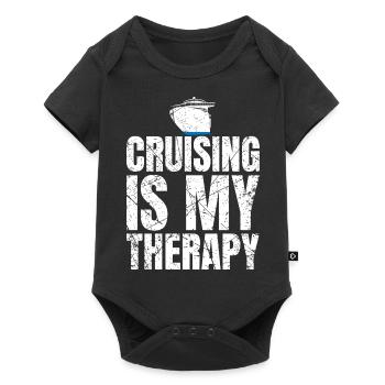 Cruising Is My Therapy Kreuzfahrt9 - Baby Premium Kurzarmbody - Schwarz - Vorne