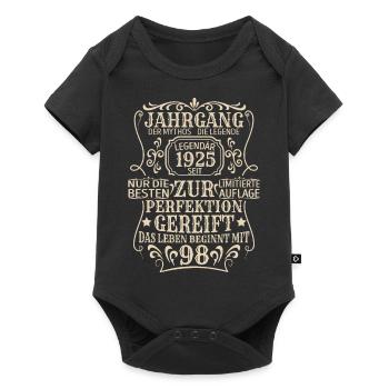 Geburtstagsgeschenk Geboren 1925 98 Jahre - Baby Premium Kurzarmbody - Schwarz - Vorne