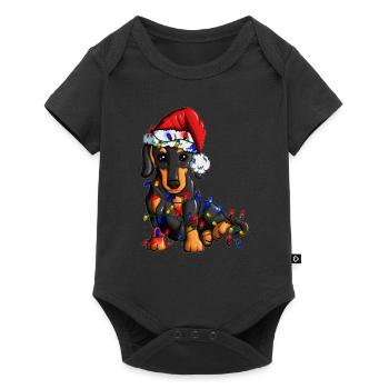 Dachshund Dog Fan Dog Lovers Christmas - Baby Premium short-sleeve bodysuit - black - Front