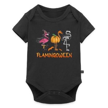Flamingo Sorcière Citrouille Squelette Costume d’Halloween - Body à manches courtes Premium Bébé - noir - Devant