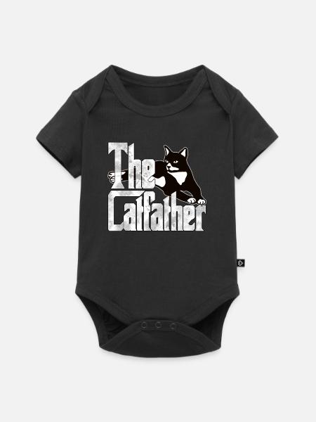 Cat Dad The Catfather Crazy Cat Father Kitty Daddy - Baby Premium Kurzarmbody - Schwarz