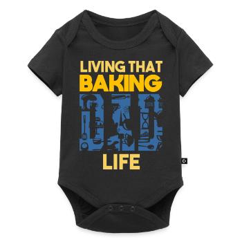 Living That Baking Dad Life Baker Papa - Baby Premium short-sleeve bodysuit - black - Front