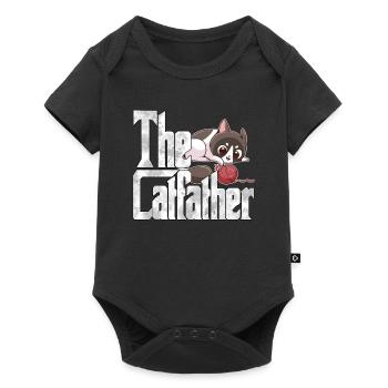 Cat Dad The Catfather Crazy Cat Father Kitty Daddy - Body à manches courtes Premium Bébé - noir - Devant