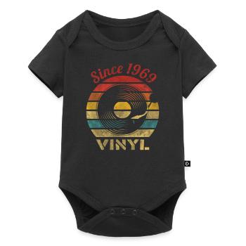 Depuis 1969 Vinyle Rétro Vintage Musique - Body à manches courtes Premium Bébé - noir - Devant