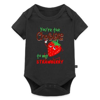 Combinaison fraise chocolat Mangez de la nourriture délicieuse - Body à manches courtes Premium Bébé - noir - Devant