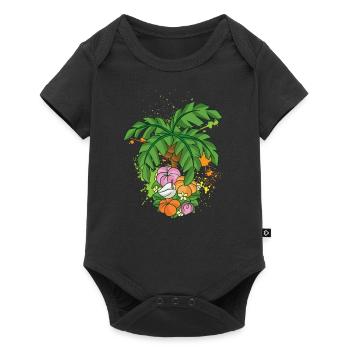 Palm Flowering Plant Summer Outfit Holiday Costume - Body à manches courtes Premium Bébé - noir - Devant