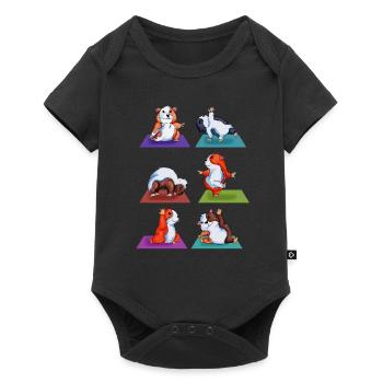 Cochons d’Inde Seashine Yoga Exercice Gymnastique - Body à manches courtes Premium Bébé - noir - Devant