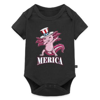 Merica Axolotl Newt avec Top Hat America USA - Body à manches courtes Premium Bébé - noir - Devant