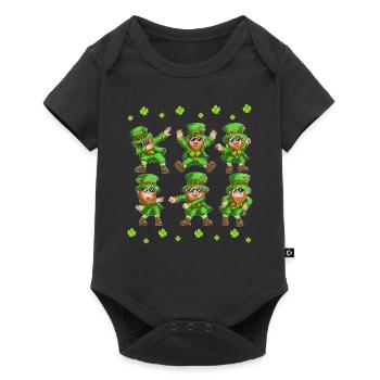 Dabbing Dancing Leprechaun Ireland St Patrick's Day - Baby Premium short-sleeve bodysuit - black - Front