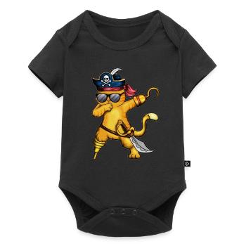 Pirate Cat Pirate Costume Cat Skeleton Fish - Baby Premium short-sleeve bodysuit - black - Front