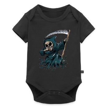 Grim Reaper Pumpkin Glowing Halloween Dabbing - Baby Premium short-sleeve bodysuit - black - Front