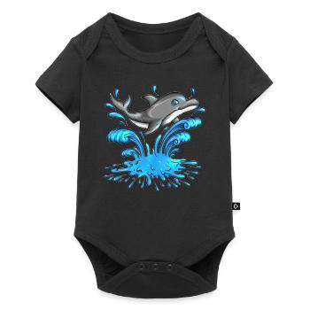 Dauphins nageurs aquatiques Mammifères marins Dauphins - Body à manches courtes Premium Bébé - noir - Devant