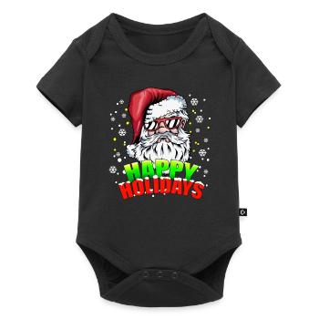 Christmas Happy Holiday Santa Claus - Baby Premium short-sleeve bodysuit - black - Front