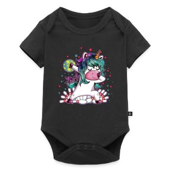 Bowling Unicorn Bowling Ball Bowling Alley Skittles - Baby Premium short-sleeve bodysuit - black - Front