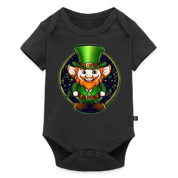 Saint Patricks Day Irish Kobold Leprechaun Wichtel - Baby Premium Kurzarmbody - Schwarz - Vorne