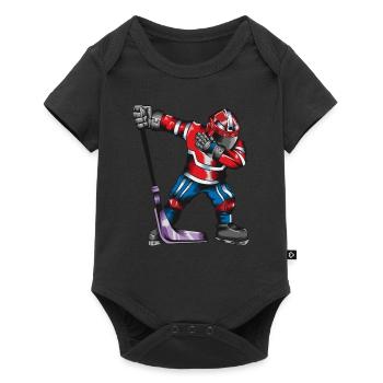 Un joueur de hockey sur glace fait la danse dab - Body à manches courtes Premium Bébé - noir - Devant