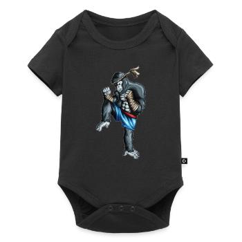 Kickboxing Monkey Orangutan Kampsport Boxer Monkey - Baby Premium short-sleeve bodysuit - black - Front