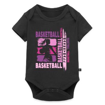 Basket-ball Femme Basketteur Joueur de basket-ball - Body à manches courtes Premium Bébé - noir - Devant