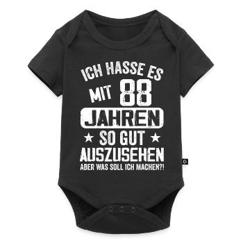 88 Jahre Jung - Vintage Geburtstagsspruch - Baby Premium Kurzarmbody - Schwarz - Vorne