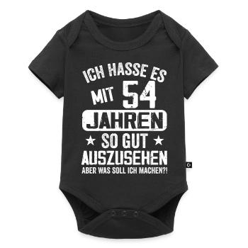 54 Jahre Jung - Vintage Geburtstagsspruch - Baby Premium Kurzarmbody - Schwarz - Vorne