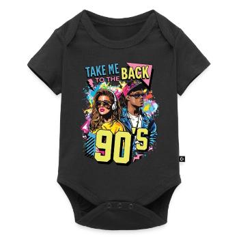 90s 90s Music Colorful Party Carnival Costume - Baby Premium short-sleeve bodysuit - black - Front