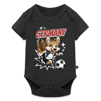 Soccer Germany Dog Animal Soccer Fan Team - Baby Premium short-sleeve bodysuit - black - Front