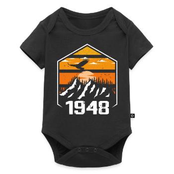 Anniversaire 1948 Millésime 1948 Fabriqué en 1948 - Body à manches courtes Premium Bébé - noir - Devant